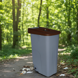 Contenitore per Riciclaggio con Coperchio Aperto Marrone, Capacità 85 L per Gestione Rifiuti - Product Image 3