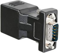 RS232 a RJ45, DB9 Puerto serie de 9 pines Macho a RJ45 Hembra Cat5e/6 Adaptador de extensión de LAN Ethernet