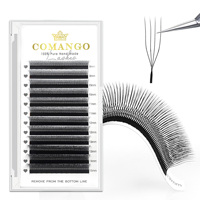 Extensions de cils CoMango en forme de U 2D 3D 4D 5D, courbure C D M, cils naturels doux en fibres technologiques, plateaux de cils