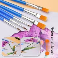 Pinceaux plats en nylon pour enfants, pour peinture à l'huile, acrylique, gouache, dessin au trait, peinture sur pâte à modeler et peinture sur poupées en plastique