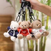 Porte-clés et pendentif de sac à dos en peluche ours panda mignon, personnalisable avec logo, rembourrage en coton PP, cadeau de remise de diplôme pour entreprise/école