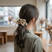 Nouvelle coiffe coréenne vintage en tissu, élégante, personnalisée, en satin, élastique, faite à la main, pour femme, usage quotidien décontracté