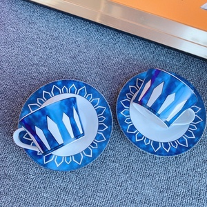 Nordic Blue Luxury 2-<b>Cup</b> Ceramic Coffee and <b>Tea</b> Sets Porcelain <b>Cups</b> with <b>Saucers</b> for Living Room Use - Product Image 2
