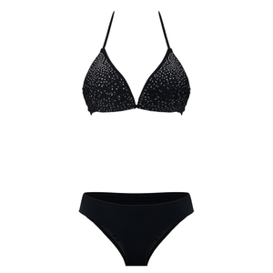 HDJ Bikini Set <b>Sequined</b> Halter <b>Top</b> Hipster Bottom <b>Plus</b> <b>Size</b> Women Swimwear Tummy Control Beachwear - Product Image 1