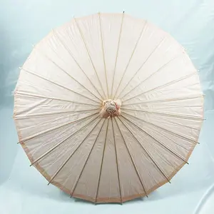 Parasol de papel blanco de bambú, color sólido, barato, venta de fábrica