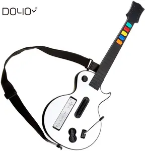 卸売 バンドのギターヒーロー-ヒーローとロックバンドゲーム用のストラップWiiギターコントローラー付きの白いワイヤレスヒーローとロックバンド