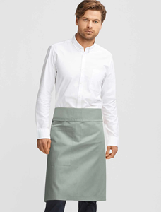 Lienzo de algodón cocina cuerpo corto cintura medio delantal personalizado 3 bolsillos Beige Lino reutilizable camarero <span class=keywords><strong>servidor</strong></span> para limpieza - Product Image 3