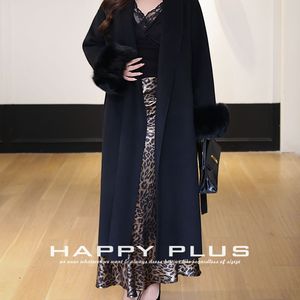 Falda larga con estampado de leopardo Runqi, talla grande para mujer, cintura natural, negro y dorado, poliéster, dobladillo en forma de V - Product Image 4