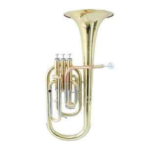 Trompa <span class=keywords><strong>Tenor</strong></span> Lacada en Oro de Alta Calidad, Instrumentos Musicales de Latón al por Mayor, Trompa Alto Estilo Marca Famosa con Tono Mi Bemol - Product Image 1