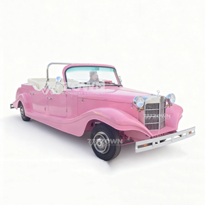 Auto Eléctrico Clásico Convertible Rosa, Estilo Vintage, Diseño Descapotable, 5 Pasajeros, para Uso Turístico - Product Image 2
