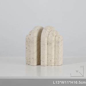 Sujetalibros de Travertino Natural, Sujetalibros Decorativos Resistentes <span class=keywords><strong>para</strong></span> Estantes, Sujetalibros de Piedra Sólida, Soporte <span class=keywords><strong>para</strong></span> <span class=keywords><strong>Libros</strong></span> - Product Image 6