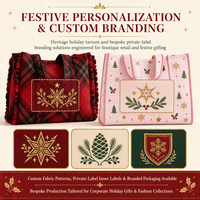 Tas Hadiah Kanvas Logo Kustom Malam Natal Tekstur Rajut Argyle Diamond Check Merah Hijau Kemasan Liburan Dapat Digunakan Kembali Grosir Partai Besar