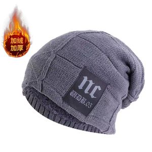 NC Extended Knit Wool Hat Unisex Warm Plush Beanie Khaki Red Coffee Navy Blue Gray Black - Product Image 3