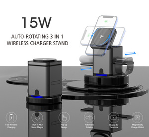 INPUTECH 15W KC Certified Foldable Pop-up Multi-function Wireless <b>Charger</b> Portable Travel <b>Fast</b> Charging Dock Adapter - Product Image 1