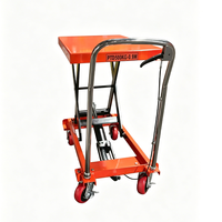 Carro de Plataforma Manual, Pequeño Carro Elevador Eléctrico de Tijera, Plataforma Elevadora Metálica de 300KG con Ruedas Giratorias Adecuado para Carga