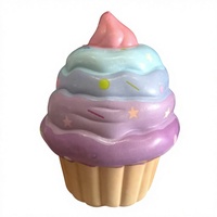 Jouet Squishy Mignon en Forme de Cupcake, à Remontée Lente, en Gelée, Anti-Stress, Cadeau Fidget pour Étudiants et Bureau, en Matériau PU, Unisexe