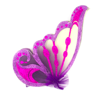 Accessoires de fête personnalisés pour enfants filles, Costume de fête, défilé violet Rose rouge paillettes en Nylon papillon ailes de fée
