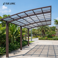 Toit en polycarbonate arqué sur mesure en aluminium pour les entrepreneurs, utilisation sur site industriel, résistant aux UV, structure robuste, abri pour voiture