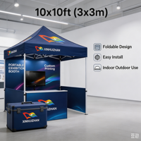 Tente de réception pliable en aluminium avec impression personnalisée, toile Oxford 600D imperméable, pour salons professionnels et événements publicitaires