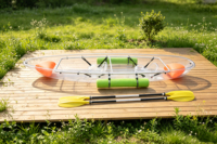 Kayak transparent en polycarbonate pour deux personnes, livraison directe d'usine |   Bateau transparent pour photographie en lieux touristiques, vente en gros