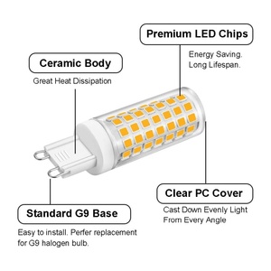 Ampoules LED SMD les plus populaires, culot <span class=keywords><strong>G9</strong></span>, 2835B, 4,8-5W, 88 LED, en céramique, 2700-6500K, AC230V, pour aménagement paysager, sans scintillement, CE/ETL, Ra80 - Product Image 6
