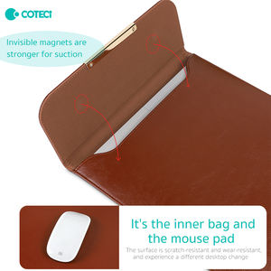 COTECi Vente <span class=keywords><strong>en</strong></span> <span class=keywords><strong>Gros</strong></span> Personnalisée Housse Magnétique <span class=keywords><strong>en</strong></span> Cuir PU <span class=keywords><strong>pour</strong></span> Ordinateur Portable 12 13 14 Pouces avec Pochette à Fermeture Éclair - Product Image 6