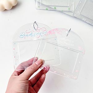 <span class=keywords><strong>Porte</strong></span>-cartes personnalisé en gros, petit format 3 pouces, motif fleur de cerisier et trèfle, design horizontal en PVC, rangement aléatoire de cartes avec effet de poursuite des étoiles - Product Image 5