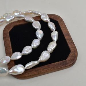 Perles d'eau douce blanches de forme baroque du lac Zhuji Shanxia, graines de melon naturelles, gouttelettes d'eau pour la fabrication de bijoux DIY - Product Image 2