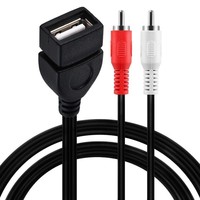 Kabel Adaptor USB Female ke 2RCA Male Tipe AF/2RCA, Kabel Audio-Video