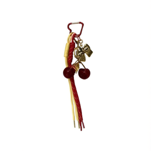 Porte-clés cerise avec corde et breloque en métal pour décoration et cadeau - Product Image 2