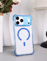 Coque de téléphone transparente pour iPhone 17 Pro Max 18 Pro Max, protection antichoc magnétique en PC+TPU à quatre coins