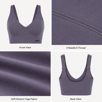 Soutien-gorge de sport personnalisé grande taille pour femme, séchage rapide, en nylon et élasthanne, bretelles réglables, idéal pour le yoga, le fitness et l'entraînement, haut de sport.