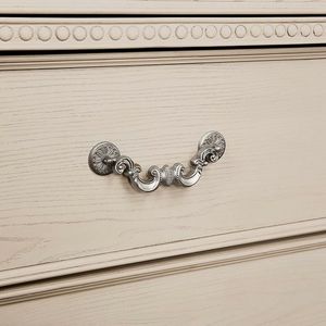 DB, Blanco antiguo, 1 pieza, mesita de noche de madera maciza, perillas de satén, tiradores, diseño francés europeo moderno para dormitorio para uso en apartamentos - Product Image 3
