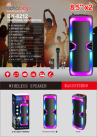 Altavoces Portátiles para Exteriores con Luces RGB, Altavoz Bluetooth, Recargable, TWS, Estéreo, Karaoke, Control Remoto, en Bolsa de Polipropileno, Caja de Espuma a Color