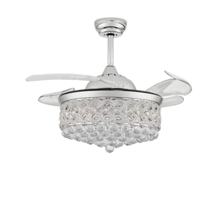 Ventilador de Techo LED de Lujo con Motor DC de 42 Pulgadas, Diseño Europeo Reversible, Control Remoto, Cristal Invisible Retráctil, 3 Niveles de Luz, 6 Velocidades - Product Image 1