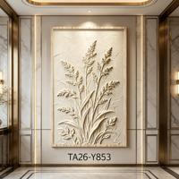 Lot de 2 tableaux muraux floraux en plâtre texturé, peinture botanique 3D neutre en relief, toile beige Wabi Sabi motif fleurs sauvages, décor encadré