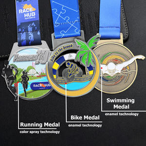 Medaglia Personalizzata Argento Antico Maratona Manokwari 5k 10k Corsa Produttore di Medaglie su Misura con Nastro - Product Image 3