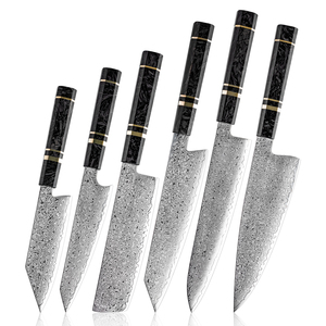 Juego de <span class=keywords><strong>Cuchillos</strong></span> de Cocina de Acero Damasco, 67 Capas, <span class=keywords><strong>Cuchillos</strong></span> Japoneses Kiritsuke Nakiri, <span class=keywords><strong>Cuchillos</strong></span> Utilitarios con Mango de Fibra de Carbono Negra - Product Image 3