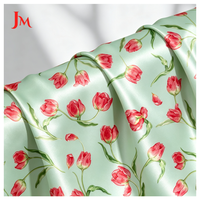 Tissu satiné 100% polyester de luxe tissé ODM&OEM, tissu imprimé personnalisé, motif floral pour robe de mariée