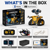 Juguete Robot de Bloques de Construcción 5 en 1 con Control Remoto MOC, Tira de Luces LED, Plástico ABS, Educativo, DIY, Regalo