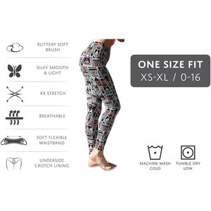 Foxa เลกกิ้งลายขนแปรงอ่อนนุ่มของผู้หญิงหนึ่งขนาดเหมาะกับ S-XL ส่วนใหญ่2X-3X หลายแพ็ค - Product Image 4