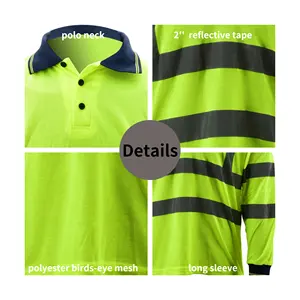 Werkkleding Kleding Hi Vis Work Shirt Birdeyes Stof Wicking En Ademende Stof Polo Constructie Shirt Oem Maatwerk