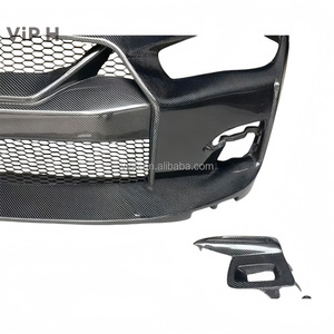 <span class=keywords><strong>Pare</strong></span>-chocs <span class=keywords><strong>avant</strong></span> en fibre de carbone complète Viph pour Infiniti Q50 - Installation par vis - <span class=keywords><strong>Peinture</strong></span> noire - Code couleur - Ajustement universel - Product Image 4