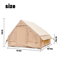 Tente de camping gonflable 4-6 personnes, haute performance, imperméable, coupe-vent, facile à installer, 4 saisons, en tissu Oxford.
