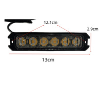 YOCITA Barre lumineuse de calandre étanche à 6 LED 18W 12V-24V, Nouvelles feux stroboscopiques d'urgence pour véhicules, Utilisation tout-terrain pour camions, Accessoires automobiles