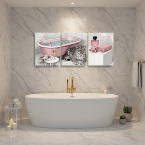 Tableau mural abstrait Glam Pink Bathtub, impression <span class=keywords><strong>sur</strong></span> toile encadrée, peinture Pop Art personnalisée pour la décoration intérieure - Product Image 4