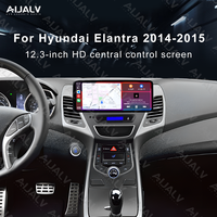 Produk Aijia untuk HYUNDAI ELANTRA 2014-2015 LHD Matten Black 12.3 inci Konsol Tengah Mobil Monitor Besar Bingkai Plastik Kabel Harness