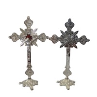 Croix Crucifix Religieuse en Métal Jésus, en Alliage Coulé Durable, avec Base Personnalisable pour la Maison, Vente en Gros