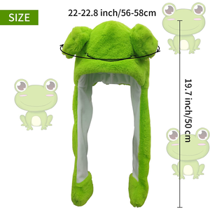 Gorro de rana saltadora con <span class=keywords><strong>ojos</strong></span> en movimiento, gorro de rana de felpa verde esponjoso con <span class=keywords><strong>ojos</strong></span> grandes, gorro de rana suave para adultos y niños, fiesta, vacaciones, Cosplay de animales, sombrero de rana suave - Product Image 2