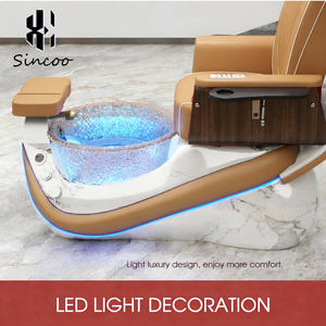 Sillón de Pedicura Eléctrico de Lujo Color Rosa con Lavabo de Acrílico, Bomba de Drenaje, Luces de Colores y Masaje de Pies para Salón de Uñas - Product Image 6